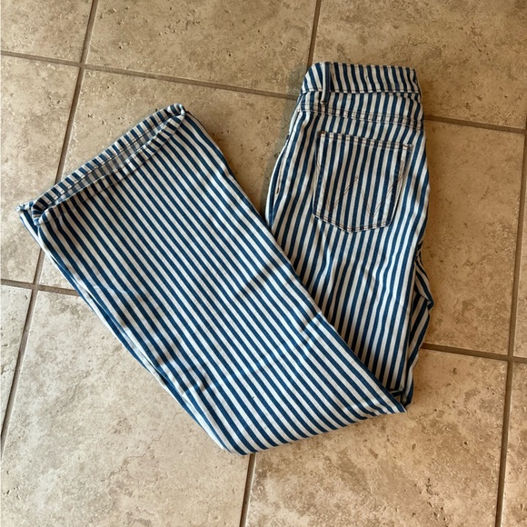 Wrangler Blue and White Striped Flare Jeans - Picture 1 of 4